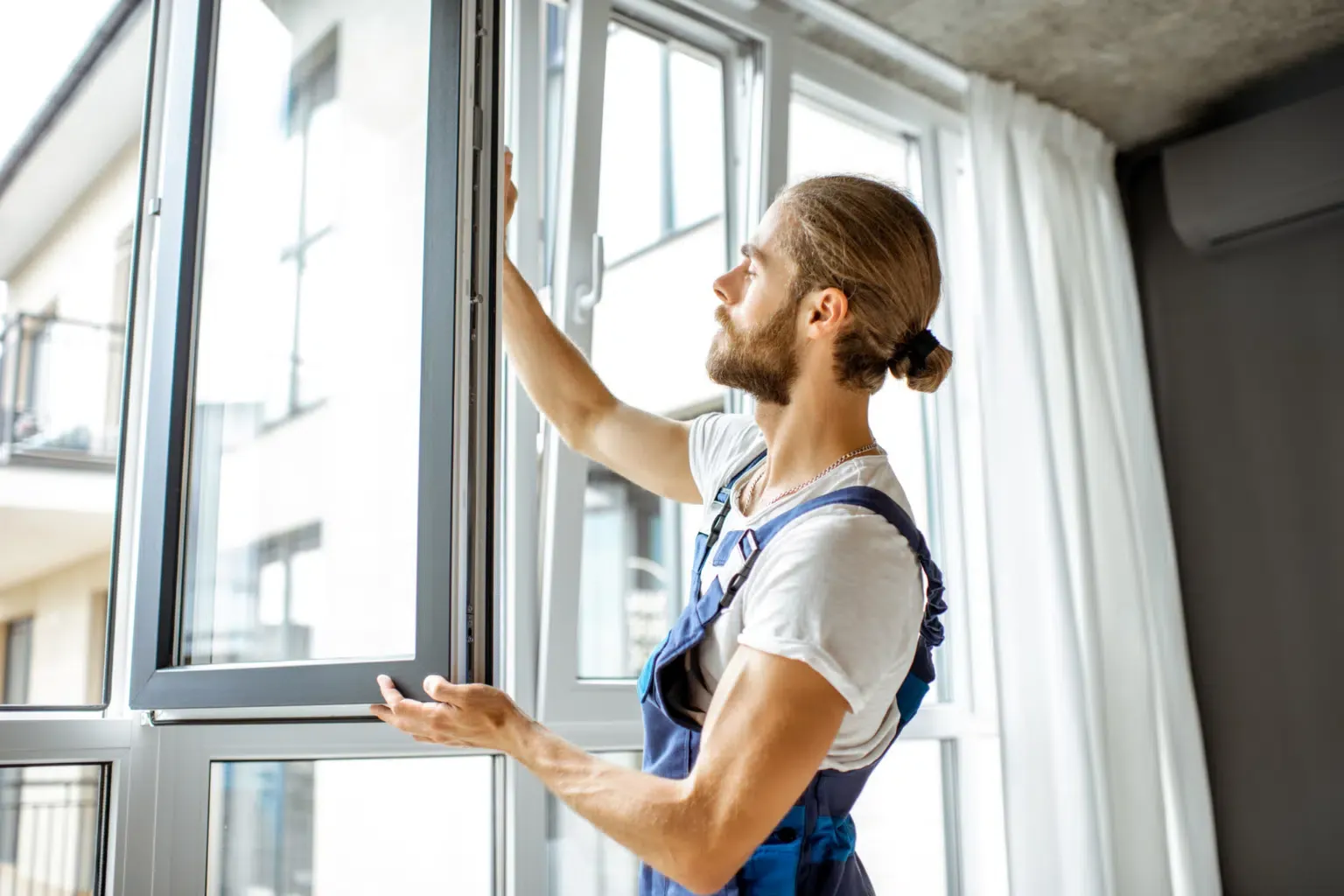 Professional window installation.